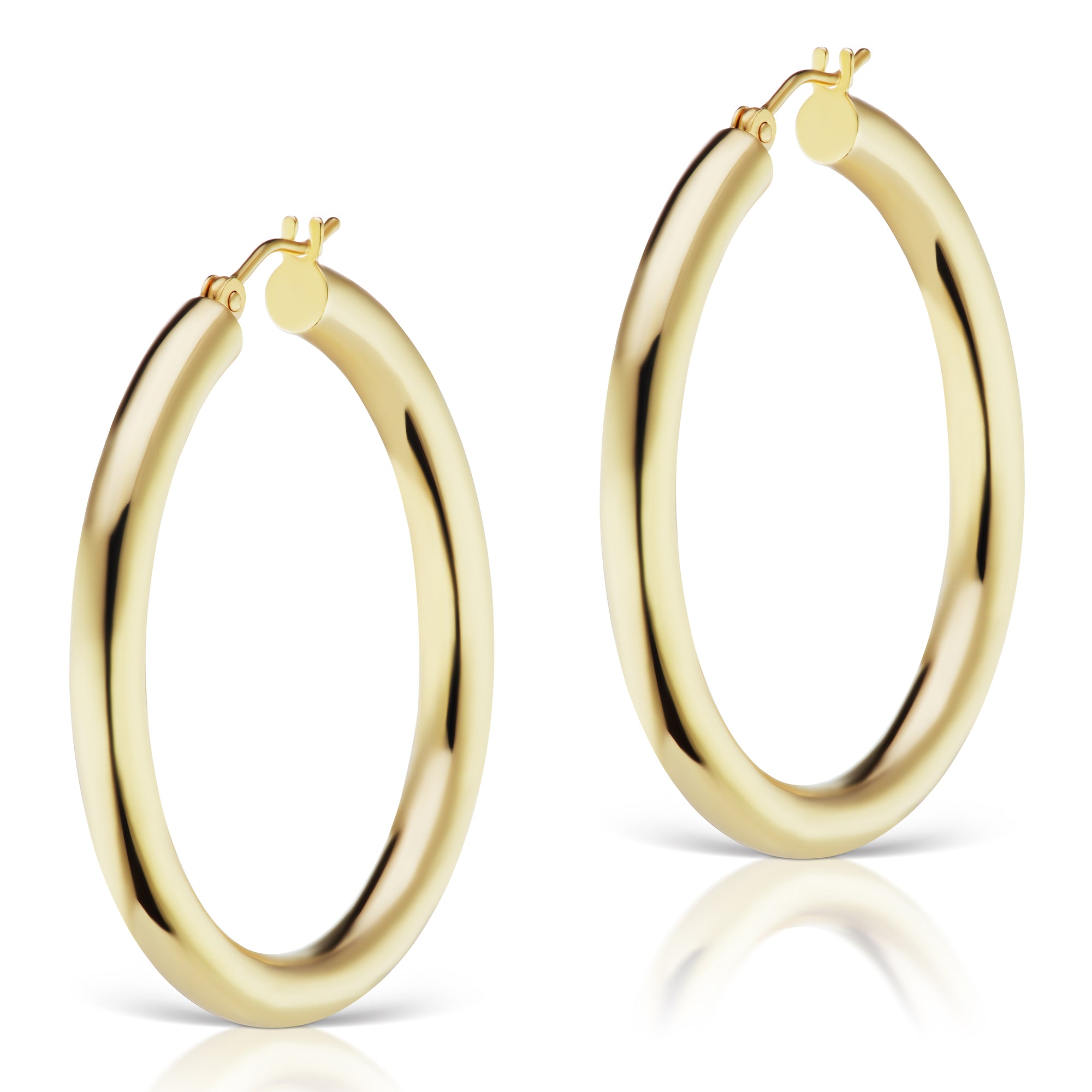 The Gold Large Hollow Hoop