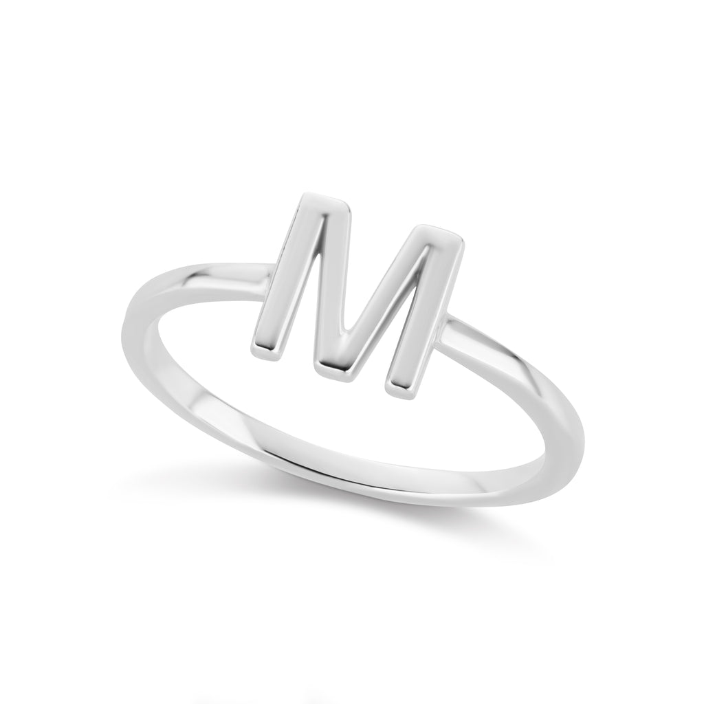 The White Gold Initial Ring